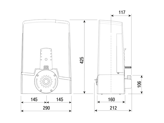 CAME BXV06AGF Привод для откатных ворот скоростной