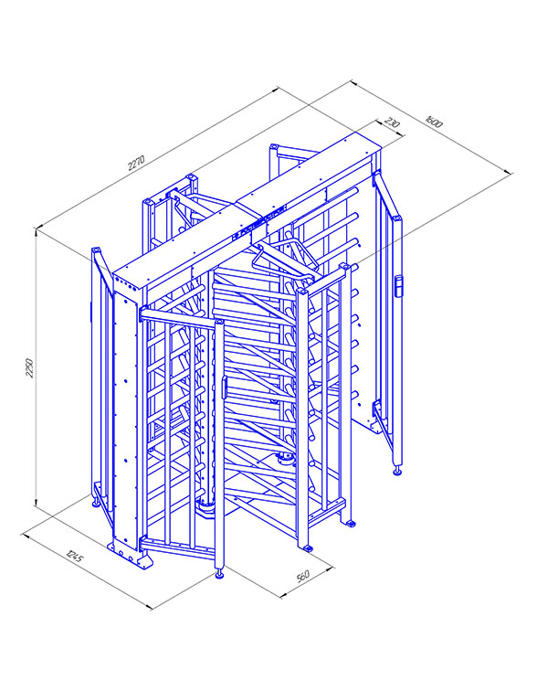 Ростов-Дон ПР2/3М2 НЕРЖ Полноростовой роторный турникет