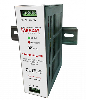 FARADAY 75W/12-24V/DIN Блок питания