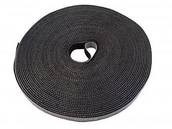 Netko Лента-липучка многоразовая 10мм*10м, с насечками для отрыва (каждые 2 см), черная Optima