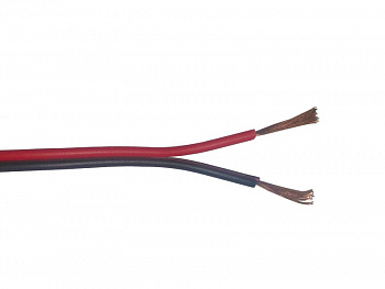 Netko Кабель акустический 2*0.50мм2 (28*0.15мм) CCA, 100м, пластиковая катушка, черный/красный