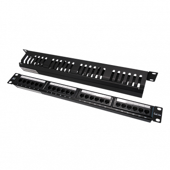 Space Technology (ST-PP24-01+ST-1U/24) Патч-панель с кабельным органайзером в КОМПЛЕКТЕ