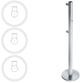 OXGARD ВЗР 2442.09.52 Стойка ограждения передвижная односторонняя с отверстием под фиксатор, слева 