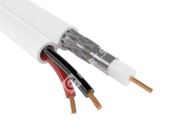 Кабель комбинированный КВК-П-2Э  2x0.50 мм2 75 Ом, плоский, outdoor, 200 м 04-001