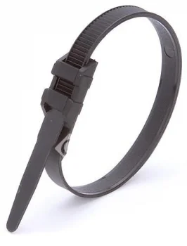 Хомут нейлоновый с двойным замком 260х9,0 черный (100 шт)