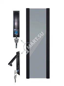 Netko Дверь для шкафа серии Expert 42U Ширина 600, стеклянная, черная