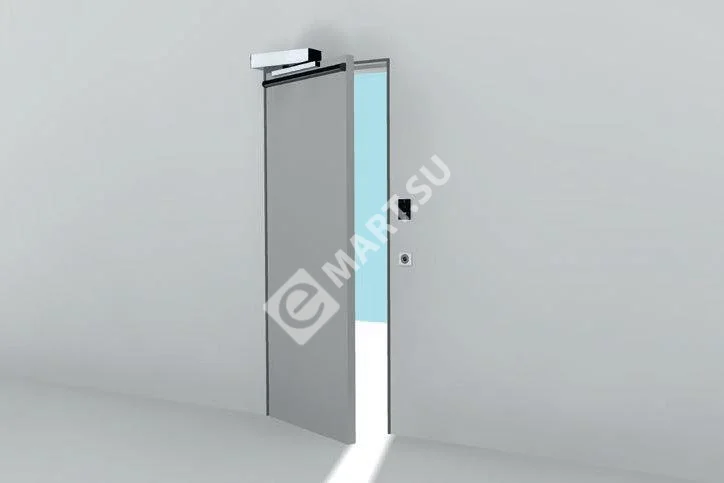 Изображение применения для распашной одностворчатой автоматики FLUO (маленький короб)