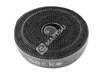 Netko Лента-липучка многоразовая 14,5мм*3м, с насечками для отрыва (каждые 2 см), черная Optima